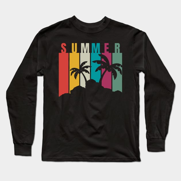 Colorful Summer Island Long Sleeve T-Shirt by Untitled-Shop⭐⭐⭐⭐⭐